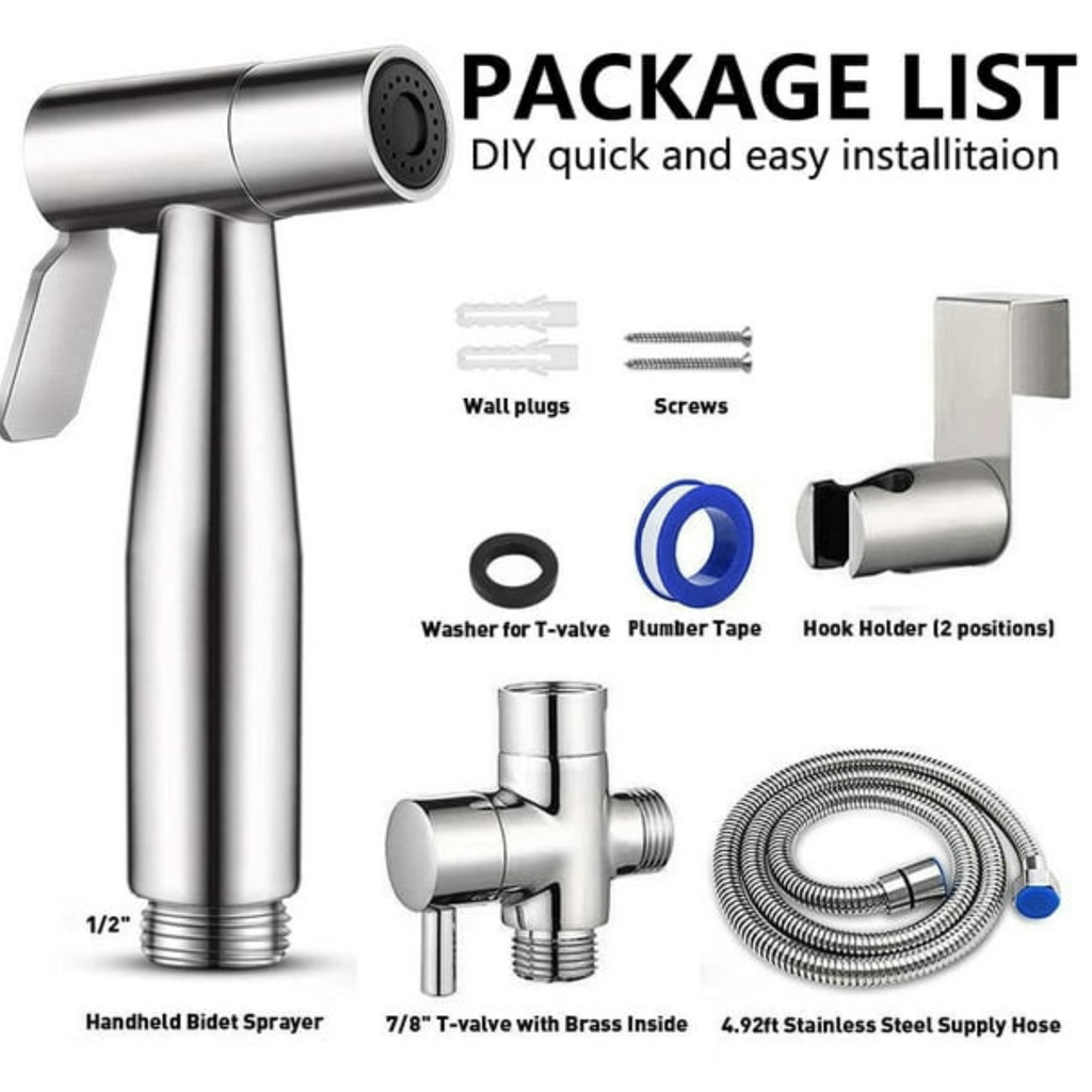Stainless Steel Shattaf & Personal Hygiene Spray Kit