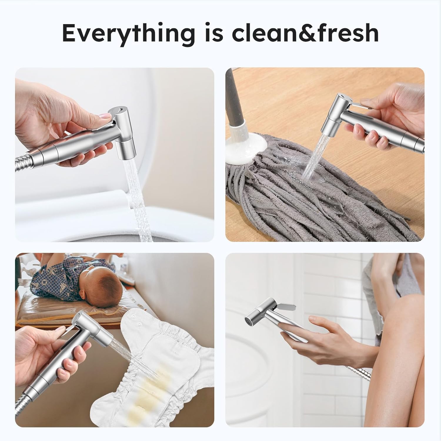 Stainless Steel Shattaf & Personal Hygiene Spray Kit